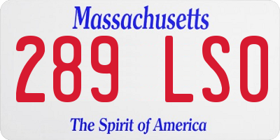 MA license plate 289LS0