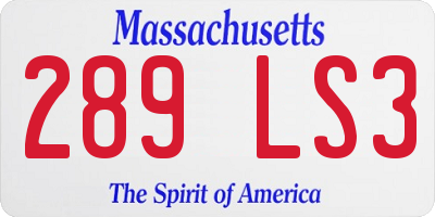 MA license plate 289LS3