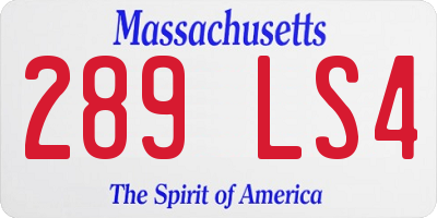 MA license plate 289LS4