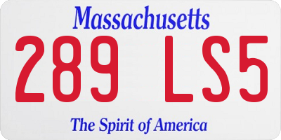 MA license plate 289LS5
