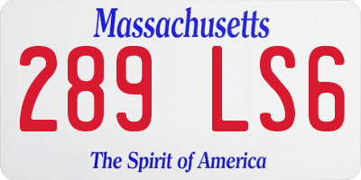 MA license plate 289LS6