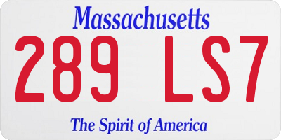 MA license plate 289LS7