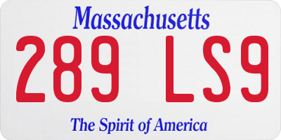 MA license plate 289LS9