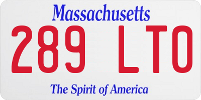 MA license plate 289LT0