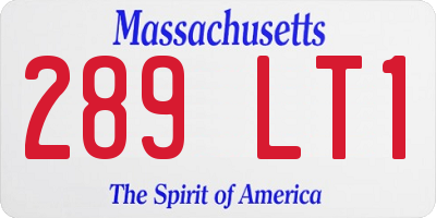 MA license plate 289LT1