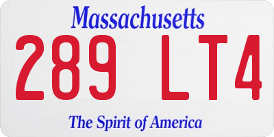 MA license plate 289LT4