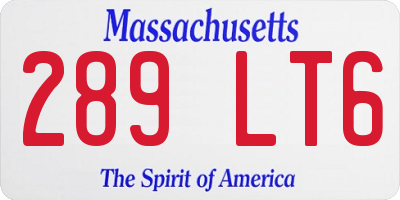 MA license plate 289LT6