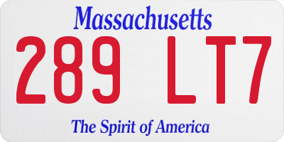MA license plate 289LT7