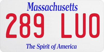 MA license plate 289LU0