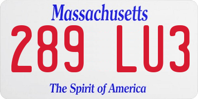 MA license plate 289LU3