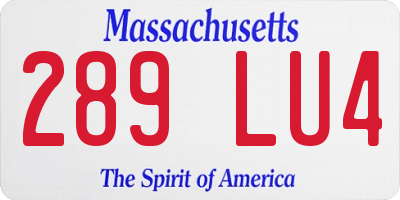 MA license plate 289LU4