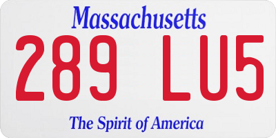 MA license plate 289LU5