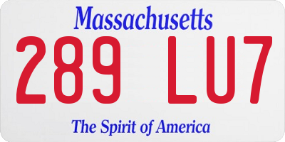 MA license plate 289LU7