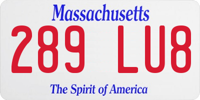 MA license plate 289LU8