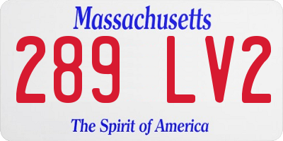 MA license plate 289LV2