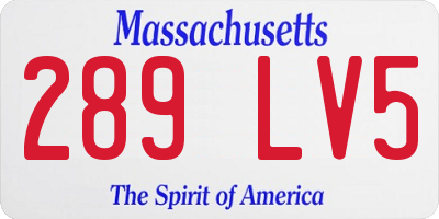 MA license plate 289LV5