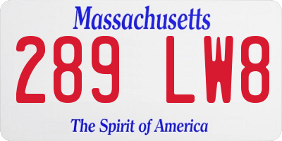 MA license plate 289LW8