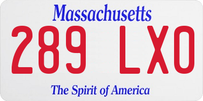 MA license plate 289LX0