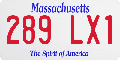MA license plate 289LX1