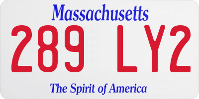 MA license plate 289LY2