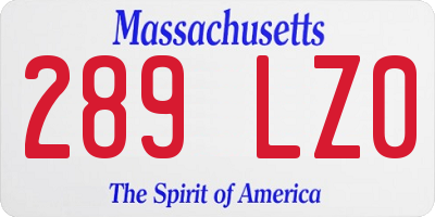 MA license plate 289LZ0