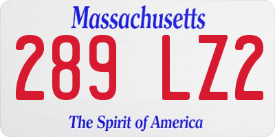 MA license plate 289LZ2