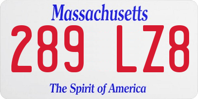 MA license plate 289LZ8