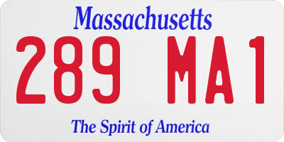MA license plate 289MA1