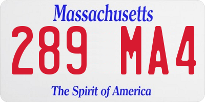 MA license plate 289MA4