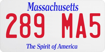 MA license plate 289MA5