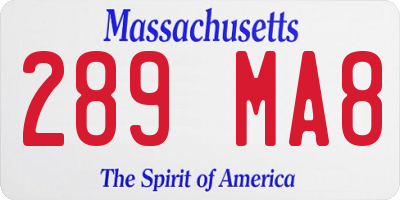 MA license plate 289MA8