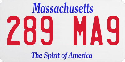 MA license plate 289MA9