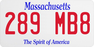 MA license plate 289MB8
