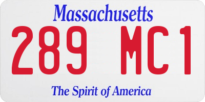 MA license plate 289MC1