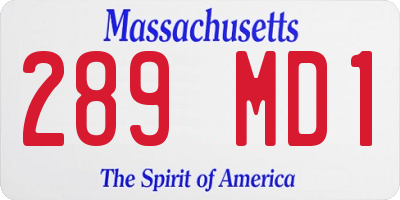 MA license plate 289MD1