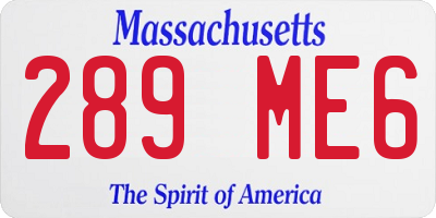 MA license plate 289ME6