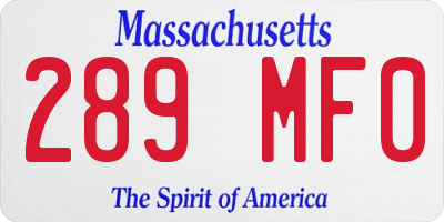 MA license plate 289MF0