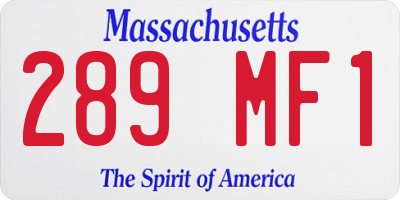 MA license plate 289MF1