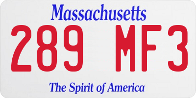 MA license plate 289MF3