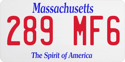MA license plate 289MF6