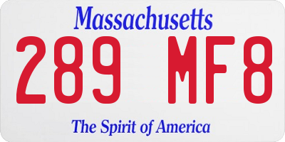 MA license plate 289MF8