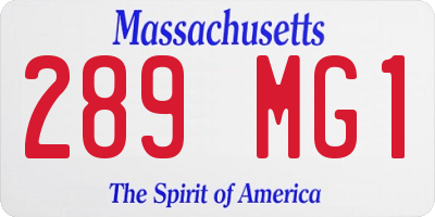 MA license plate 289MG1
