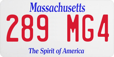 MA license plate 289MG4
