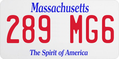 MA license plate 289MG6