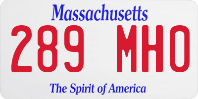 MA license plate 289MH0