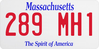 MA license plate 289MH1