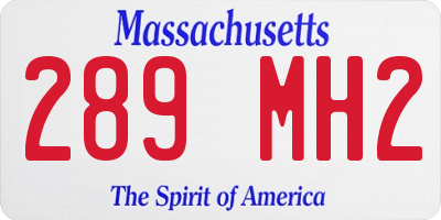 MA license plate 289MH2