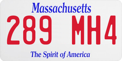 MA license plate 289MH4