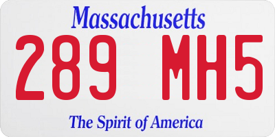 MA license plate 289MH5