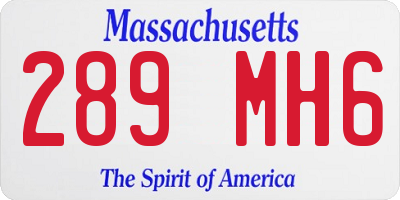 MA license plate 289MH6